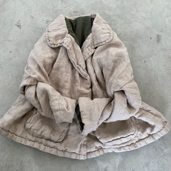 燕燕~秋冬款式 文藝色織亞麻夾棉薄棉休閒外套 