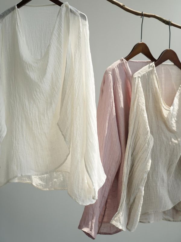 燕燕~原創稀疏肌理感亞麻寬鬆披肩開襟衫 復古文藝防曬多穿法襯衫 ab2634401 