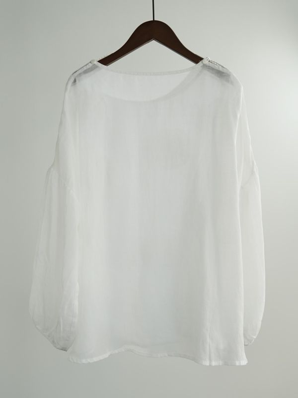 燕燕~棉麻商品~田園重工盤繡苧麻套頭上衣 文藝復古套頭襯衫 ab2634501 