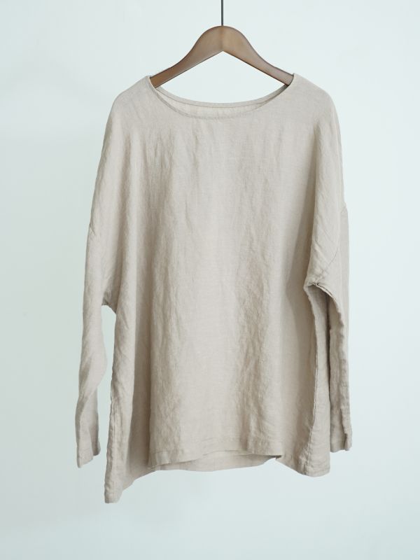 燕燕～亞麻～秋季簡約氣質百搭圓領套頭襯衫 打底寬鬆上衣  ab2526401 