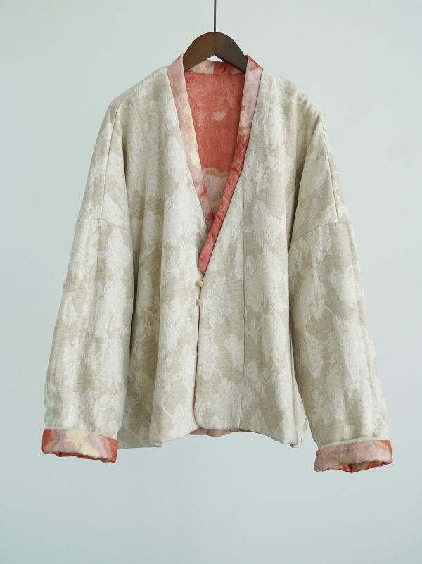 燕燕~文藝溫婉（正反兩穿）寬鬆新年棉衣 斜襟加厚外套茶服外套 abM2541401 （此件商品不退換） 