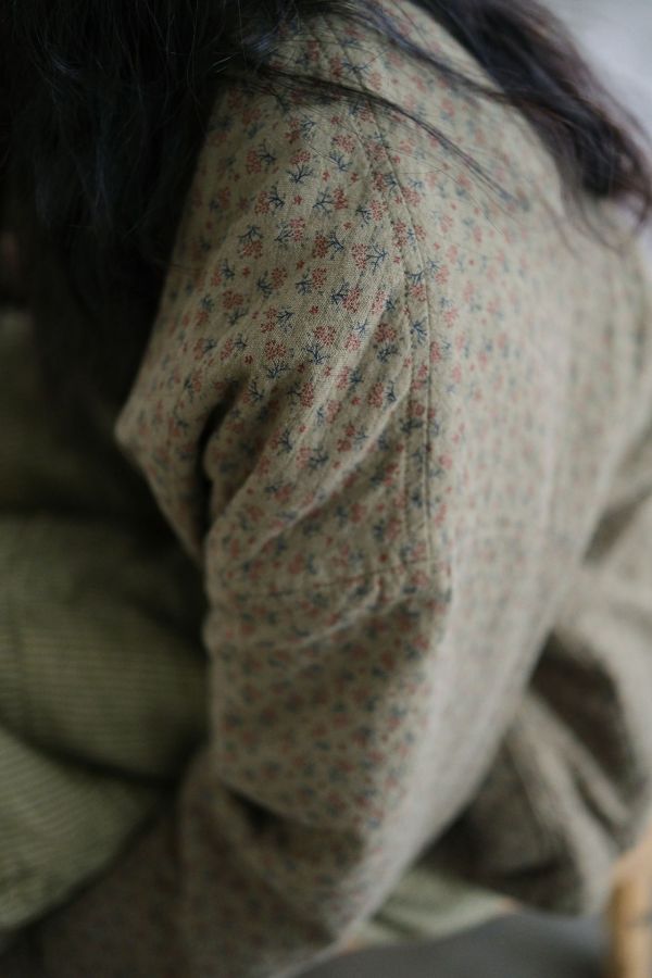 燕燕~棉麻商品~雙層棉.   碎花輕中式夾棉外套 復古加厚棉衣外套. ab2241701 