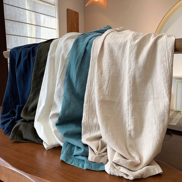 燕燕~棉麻商品~棉麻新款   苧麻棉   砂洗國風禪意復古顯瘦女式休閒褲燈籠褲 長褲 民俗風寬褲 