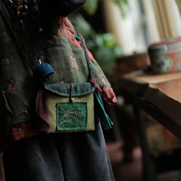 燕燕~斜跨翻蓋拼布手工夾棉百搭包包 SC07001 