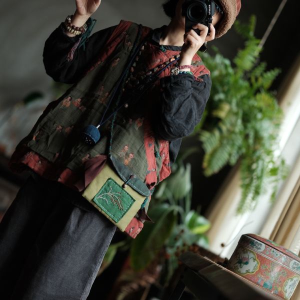 燕燕~斜跨翻蓋拼布手工夾棉百搭包包 SC07001 