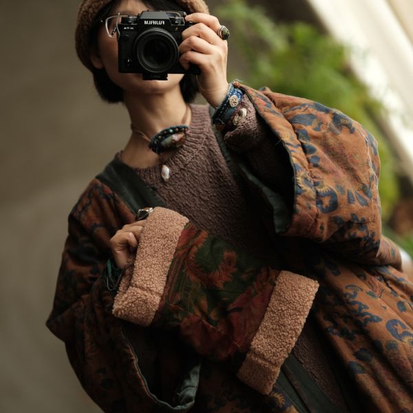 燕燕~秋冬新款 復古風夾棉羊羔毛冬季保暖暖手筒 abSC07801 