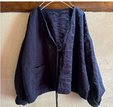 燕燕~春季新款    棉麻。 百搭顯瘦長袖文藝V領開襟衫小外套 