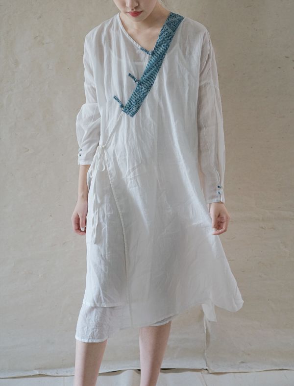 燕燕~棉麻商品~文藝輕薄款 苧麻材質 洋裝 連身裙  也可當長版上衣 ab2102601 