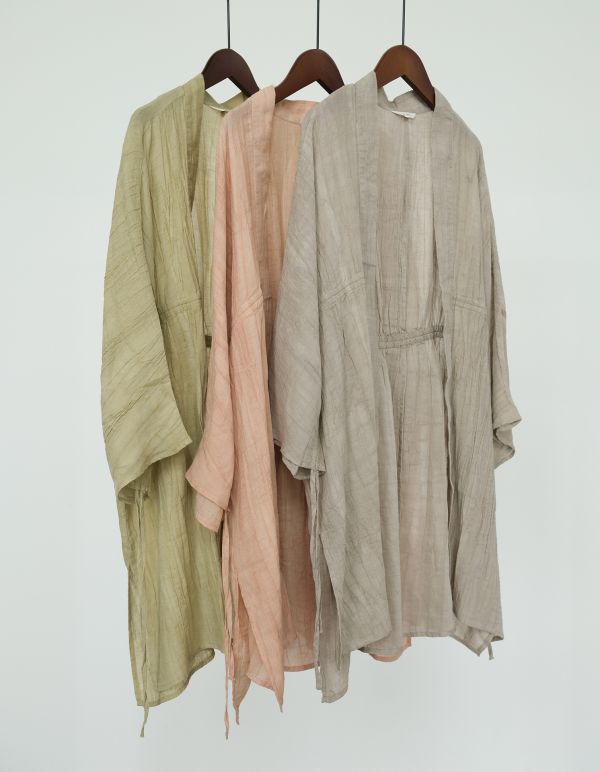 燕燕~春夏款. 皺麻 復古百搭寬大抽繩防曬外套.  ab2316001 