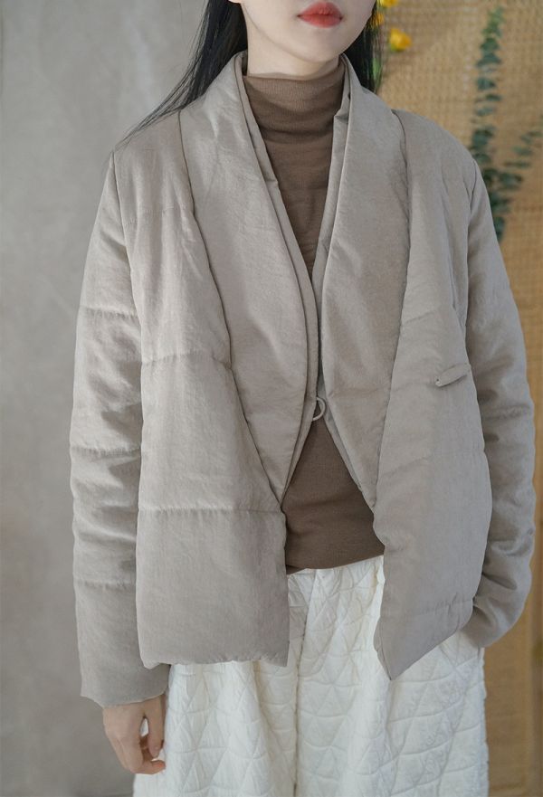 燕燕~棉麻商品~中式斜襟加厚棉外套 1-981 