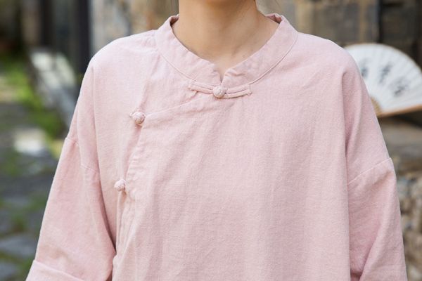 燕燕 夏款 苧麻國風禪意仙氣茶服個性旗袍式上衣 