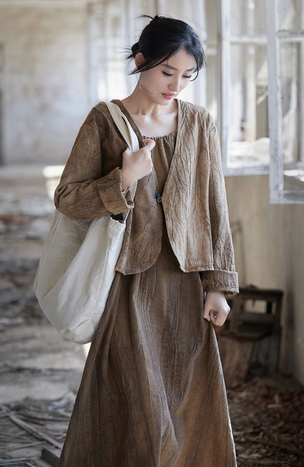 燕燕~苧麻~夏棉麻女裝新款   紮染百搭開襟衫 長袖短外套 