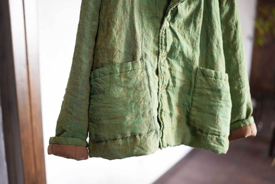 燕燕~厚棉衣過冬必備 色織亞麻 大版寬鬆 西服外套 