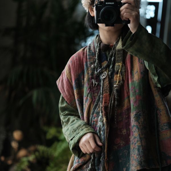 燕燕～秋冬新款   純棉 寬鬆夾棉繫帶背心。 ab200401 