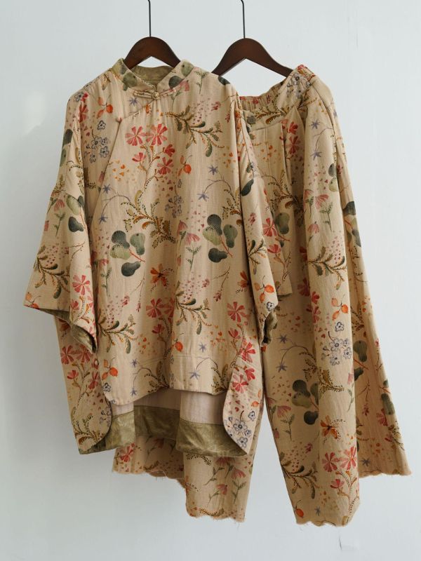 燕燕~棉麻商品~早春新品 文藝斜襟田園風寬鬆輪廓襯衫禪意個性上衣 ab2630401 