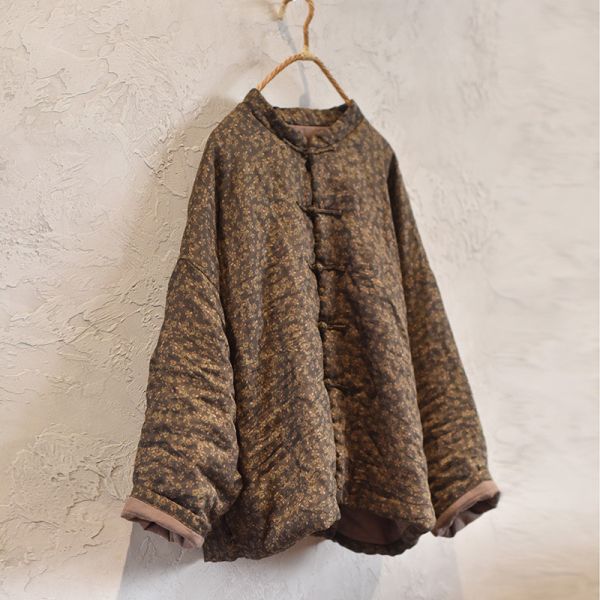燕燕～秋冬款 清新田園碎花短棉服棉襖上衣 