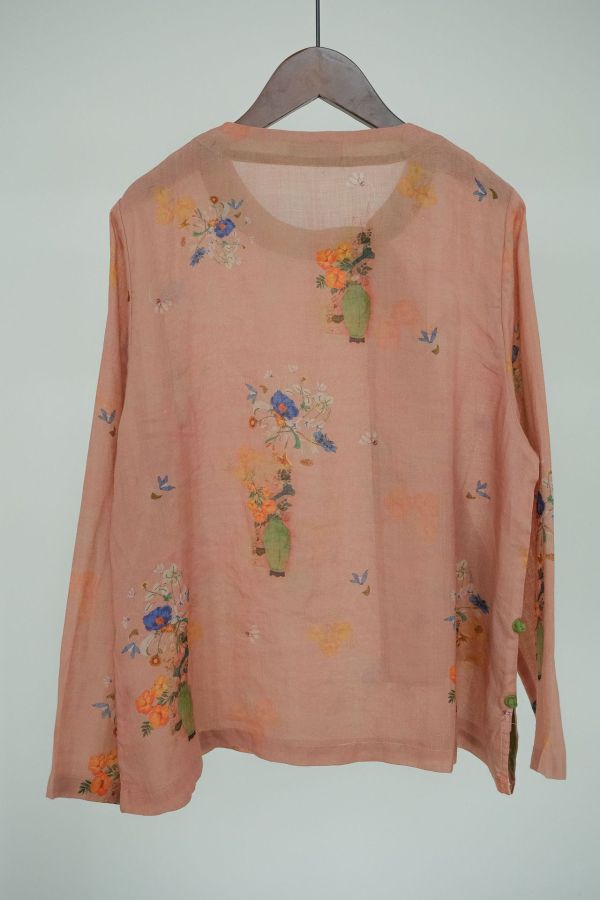 燕燕棉麻～苧麻襯衫 文藝禪意茶服寬鬆上衣  ab2306401 