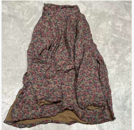 燕燕～秋季風格～復古苧麻雙層高領側開叉中長袍 中長款上衣 