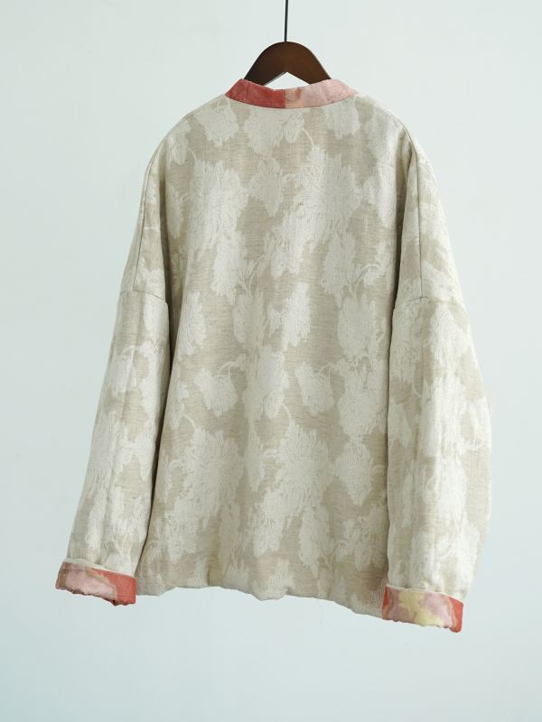 燕燕~文藝溫婉（正反兩穿）寬鬆新年棉衣 斜襟加厚外套茶服外套 abM2541401 （此件商品不退換） 