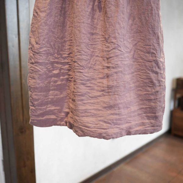 燕燕~秋冬款 砂洗亞麻百搭文藝氣質 寬鬆休閒保暖長裙 