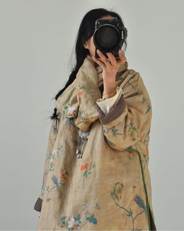 燕燕~棉麻商品~數碼印花苧麻加棉保暖圍脖 文藝復古漢服禪意枕頭圍巾 