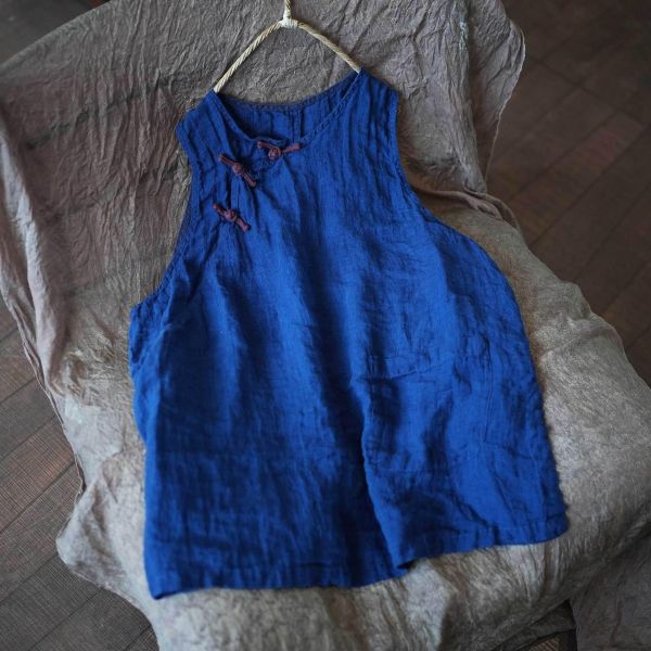 燕燕~秋冬春秋款復古中式時尚百搭顯瘦色織長款背心 