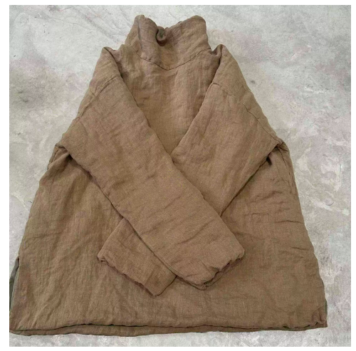 燕燕～印花亞麻夾棉高領套頭打底衫 高領上衣 ab25501 