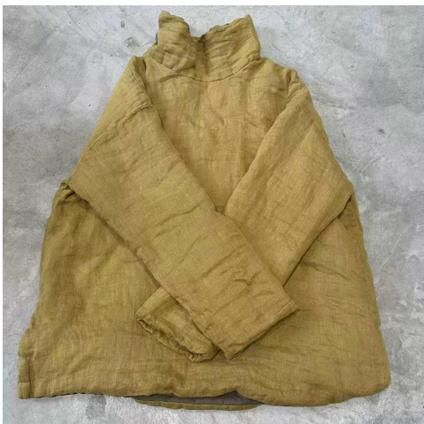 燕燕～印花亞麻夾棉高領套頭打底衫 高領上衣 ab25501 