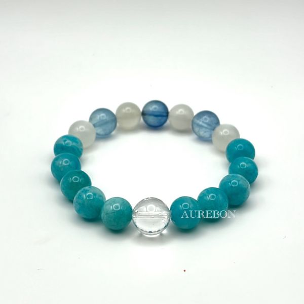 年度行運密碼357｜天河石 × 海藍寶 × 白月光・希望行動・自信展現能量（含芮隱專屬密碼啟動水晶） 海藍寶手鍊, 天河石, 白月光, 年度行運密碼, 芮隱水晶, 密碼啟動水晶, 情緒平衡, 溝通能量, 行運水晶, 心靈流動, 水元素水晶, 海藍寶功效, 天河石功效, 白月光功效