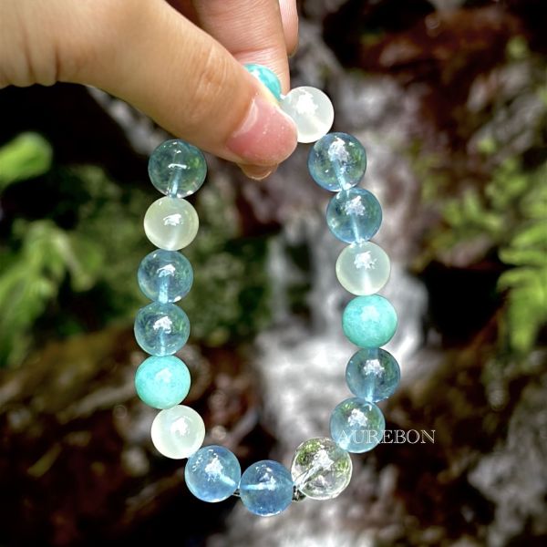 年度行運密碼357｜海藍寶 × 天河石 × 白月光・心靈流動・情緒平衡能量（含芮隱專屬密碼啟動水晶） 海藍寶手鍊, 天河石, 白月光, 年度行運密碼, 芮隱水晶, 密碼啟動水晶, 情緒平衡, 溝通能量, 行運水晶, 心靈流動, 水元素水晶, 海藍寶功效, 天河石功效, 白月光功效