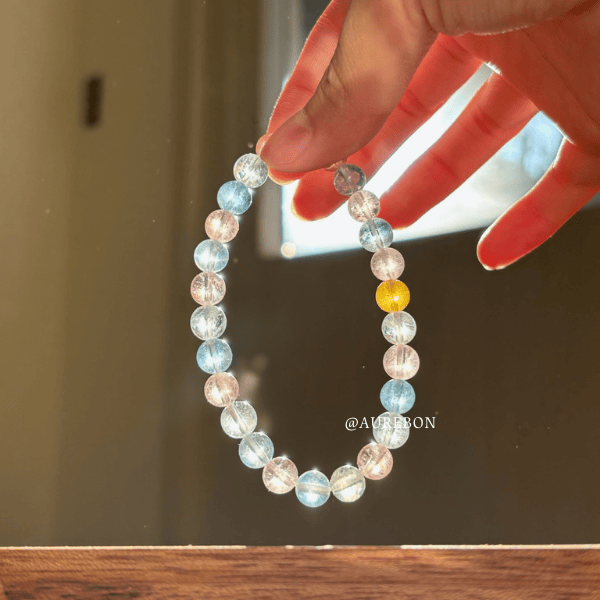 頂級摩根石｜高透精品訂製手鍊・能量淨化｜首次到店換線免費 摩根石、Morganite、天然摩根石、精品水晶、能量飾品、訂製手鍊、招桃花、心靈療癒、高透摩根石