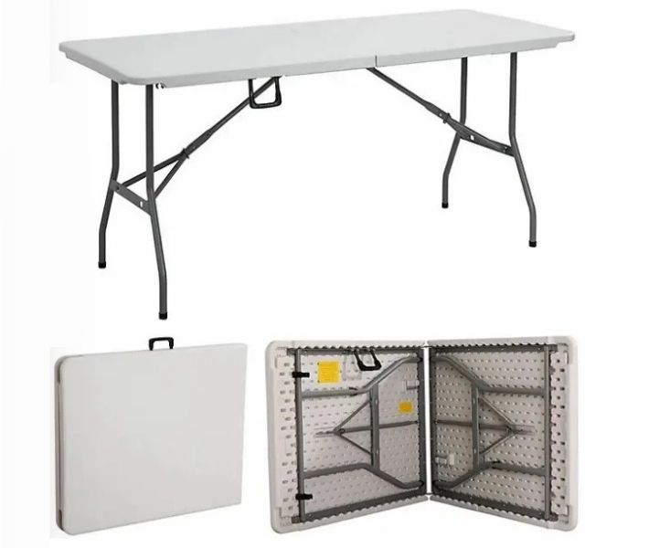 戶外活動市集攤友首選｜180cm折疊桌 摺疊桌、180cm折疊桌、戶外桌、擺攤桌、露營桌、市集桌、塑膠桌、折合桌、活動桌、長桌、台灣現貨、戶外摺疊桌、防水桌面、鋼管桌架、攜帶型桌子、野餐桌、工作桌、展售桌、收納桌、租借桌
