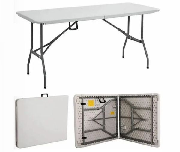 戶外活動市集攤友首選｜152cm折疊桌 摺疊桌、152cm折疊桌、戶外桌、擺攤桌、露營桌、市集桌、塑膠桌、折合桌、活動桌、長桌、台灣現貨、戶外摺疊桌、防水桌面、鋼管桌架、攜帶型桌子、野餐桌、工作桌、展售桌、收納桌、租借桌