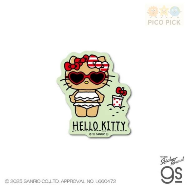 日本正版｜日燒Hello Kitty造型貼紙（2025夏季限定款）｜日曬Kitty 單款／整組販售 
