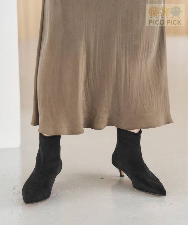 日本直送｜Le Talon 短筒尖頭低跟短靴（4色可選） 