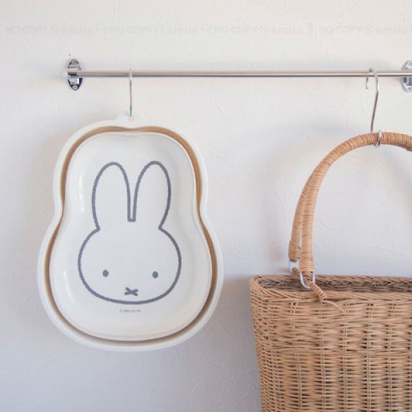 日本正版 Miffy 米飛兔 折疊收納洗衣桶｜多功能5L洗桶｜折疊收納籃｜手洗籃 