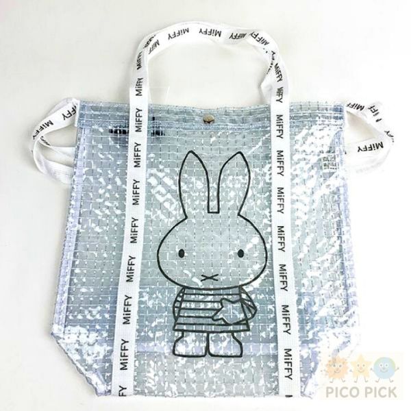 日本 Miffy 米飛兔 透明編織風包袋系列｜托特包／手拿包／收納袋 
