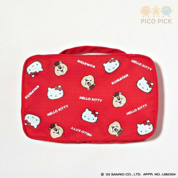 日本直送 日本正版夢幻聯名HELLO KITTY × KUMATAN 聯名旅行袋｜收納袋四件組｜可折疊收納 