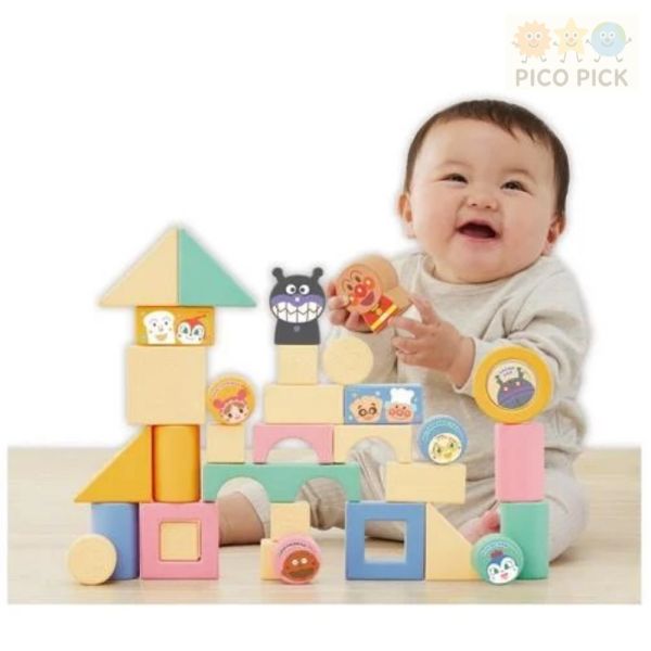日本正版 Anpanman 麵包超人 米做的玩具 抗菌積木套組 