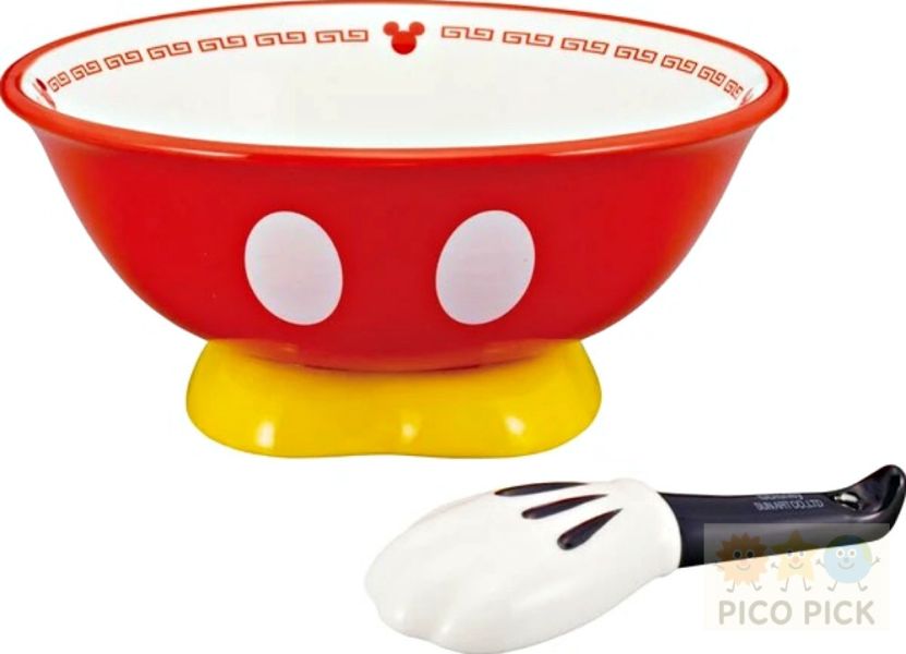 現貨當日出日本正版 Disney米奇／米妮 造型拉麵碗＋湯匙組｜拉麵碗 附匙 陶瓷碗 餐具組 