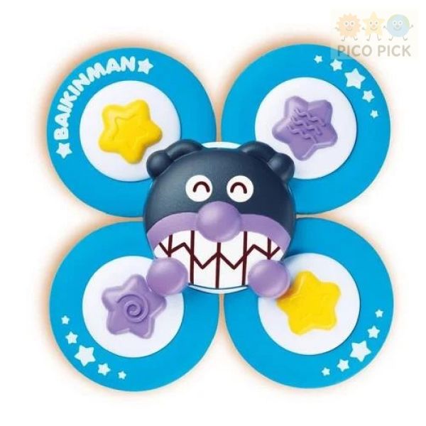 日本空運｜正版ANPANMAN 麵包超人 × 細菌人 兩入組 吸盤手指陀螺｜益智啟蒙玩具 