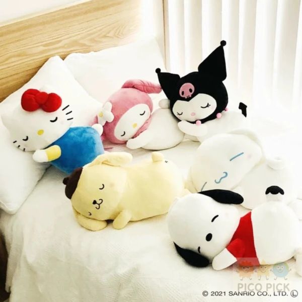 日本 MoriPiro三麗鷗Sanrio超細纖維陪睡枕頭毛绒娃娃 Hello Kitty/大耳狗/布丁狗/Melody 