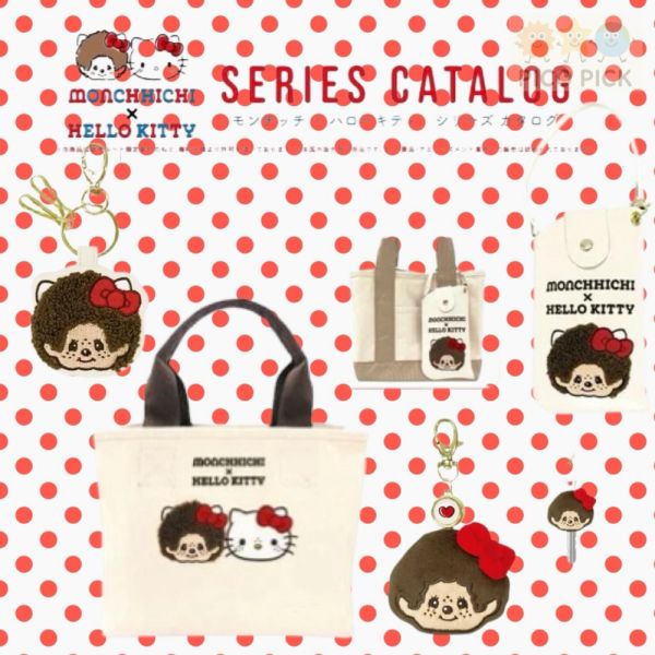 【請私訊 預購系列｜日本正版】Monchhichi × Hello Kitty 聯名實用小物系列｜收納包・卡夾・吊飾等6款 