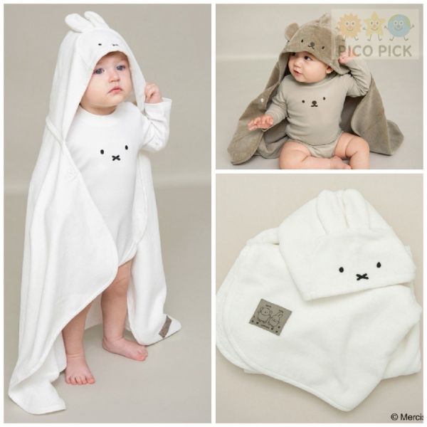 日本｜Branshes × 米飛兔 MIFFY / Boris 聯名連帽浴袍｜寶寶浴巾 披肩 哄睡毛毯 均碼 Branshes 米飛兔 浴袍、Boris 寶寶浴巾、米飛兔 披肩、日本嬰兒毛毯、日本童裝代購
