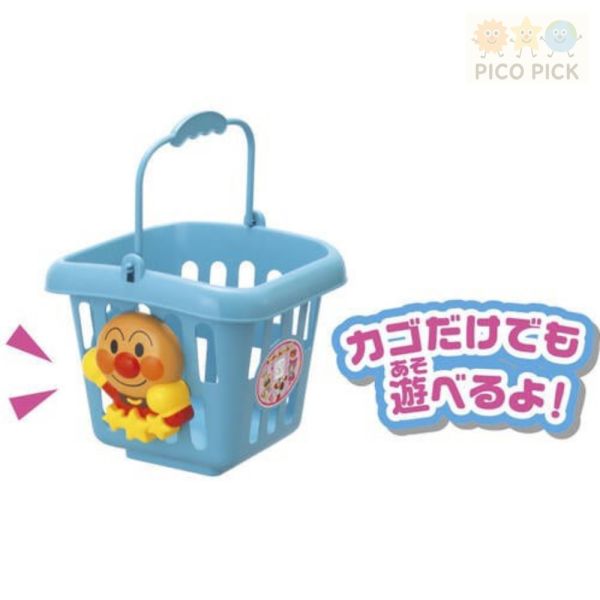 日本正版｜麵包超人Anpanman超市購物車組｜推車＋食物配件8件入 麵包超人全系列代購 