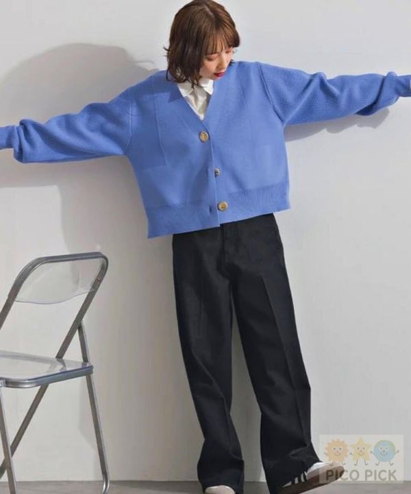 2026春裝日本Elencare due 簡約金釦V領針織開襟外套 氣質百搭短版外套 韓系上衣 春季針織外套 