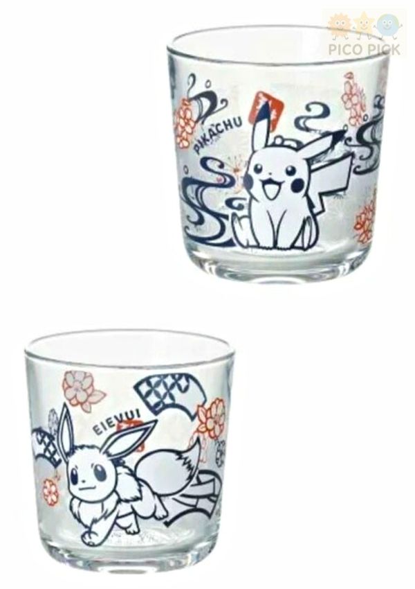 日本直送 Pokémon 寶可夢玻璃杯＆杯墊｜伊布／皮卡丘／噴火龍／耿鬼 
