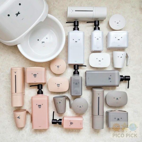 日本正版｜Miffy 米飛兔 × Boris 小熊 × Grunty 磁吸式按壓瓶｜浴室收納罐・沐浴瓶・洗髮乳瓶 