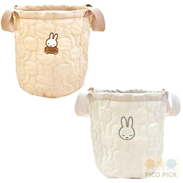 日本 Miffy 絎縫收納筒｜M/L尺寸 白色／米色｜玩偶 衣物 玩具收納籃 