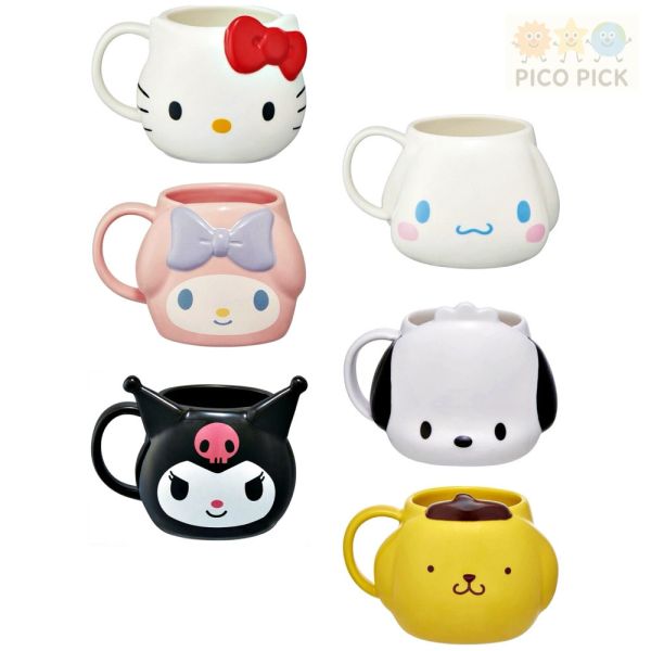 日本直送 Sanrio 三麗鷗立體造型馬克杯系列｜Hello Kitty／美樂蒂／庫洛米／布丁狗／大耳狗／帕恰狗 
